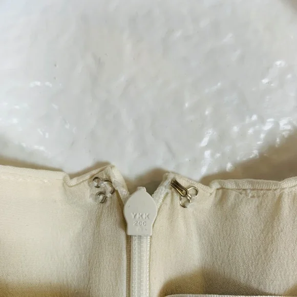 Christian Dior Floral Embroidered Mini Dress Cotton Silk Womens USA Size 6 Blue - Picture 3 of 16